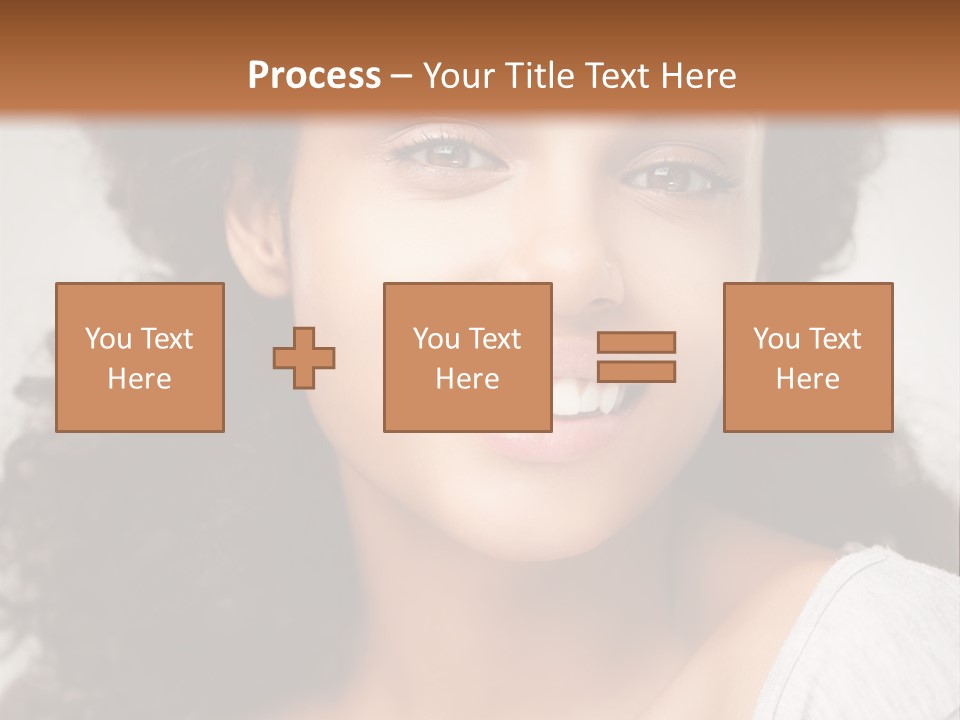 A Woman With Curly Hair Is Smiling For The Camera PowerPoint Template