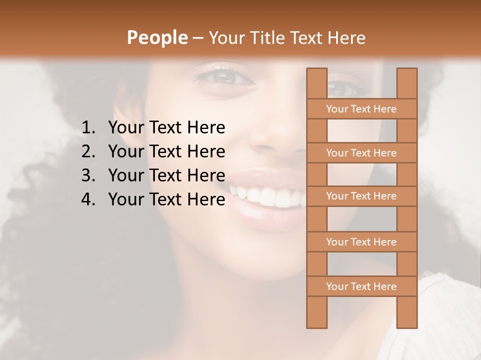 A Woman With Curly Hair Is Smiling For The Camera PowerPoint Template