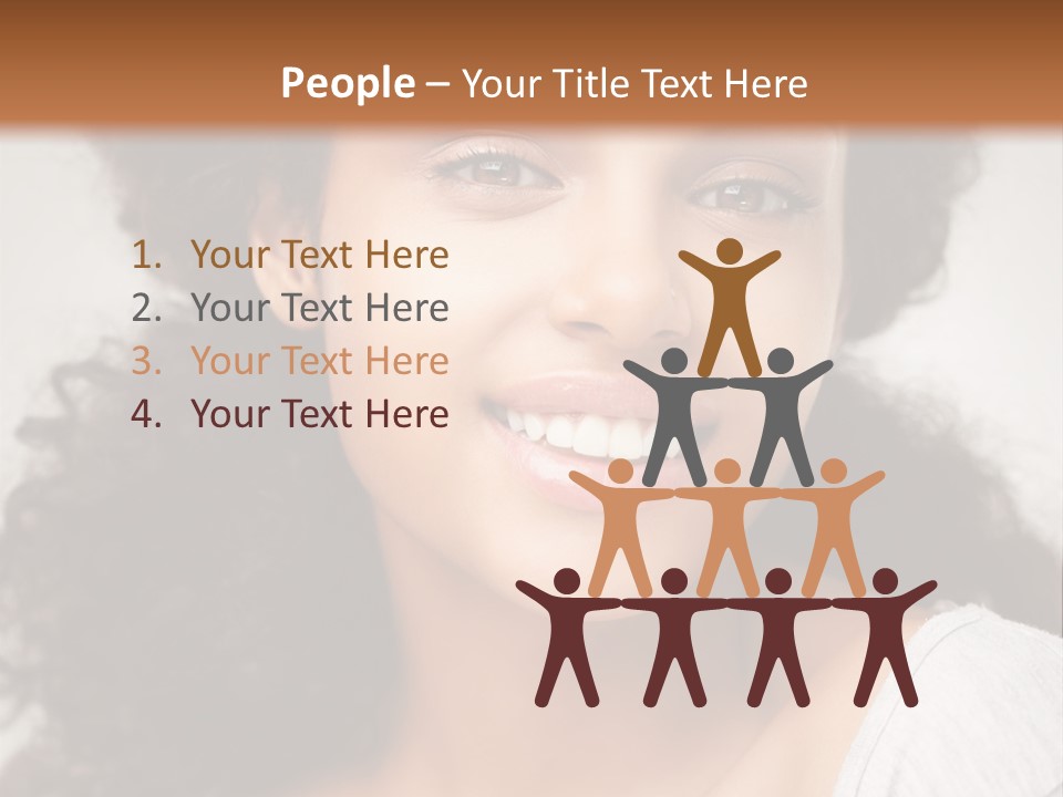 A Woman With Curly Hair Is Smiling For The Camera PowerPoint Template