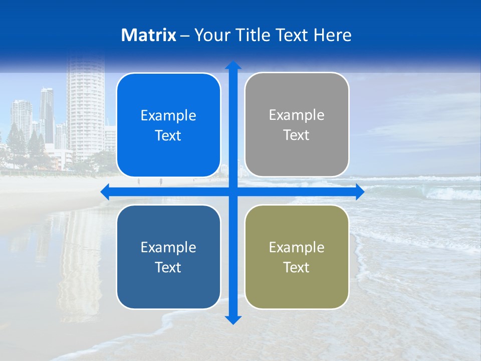 A Beach With A City In The Background PowerPoint Template