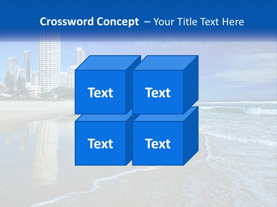 A Beach With A City In The Background PowerPoint Template