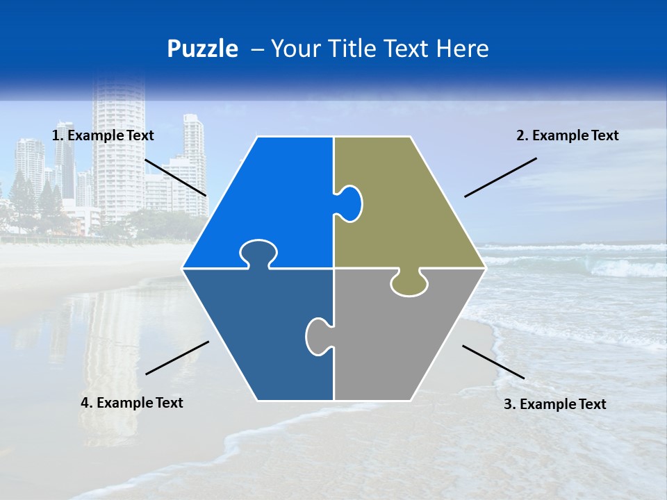 A Beach With A City In The Background PowerPoint Template