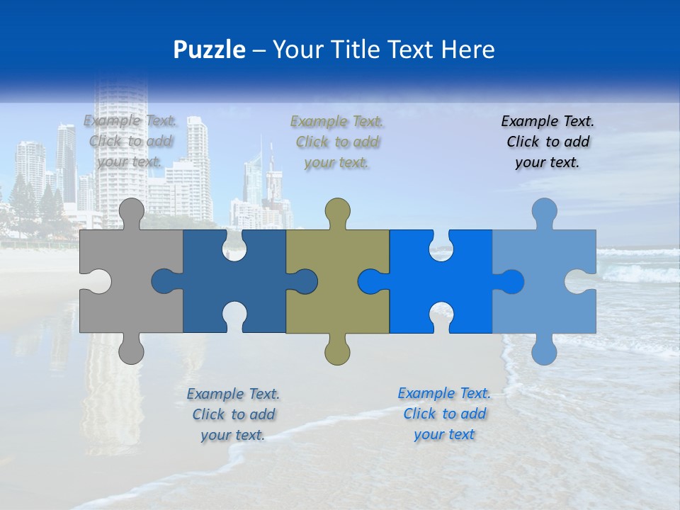 A Beach With A City In The Background PowerPoint Template