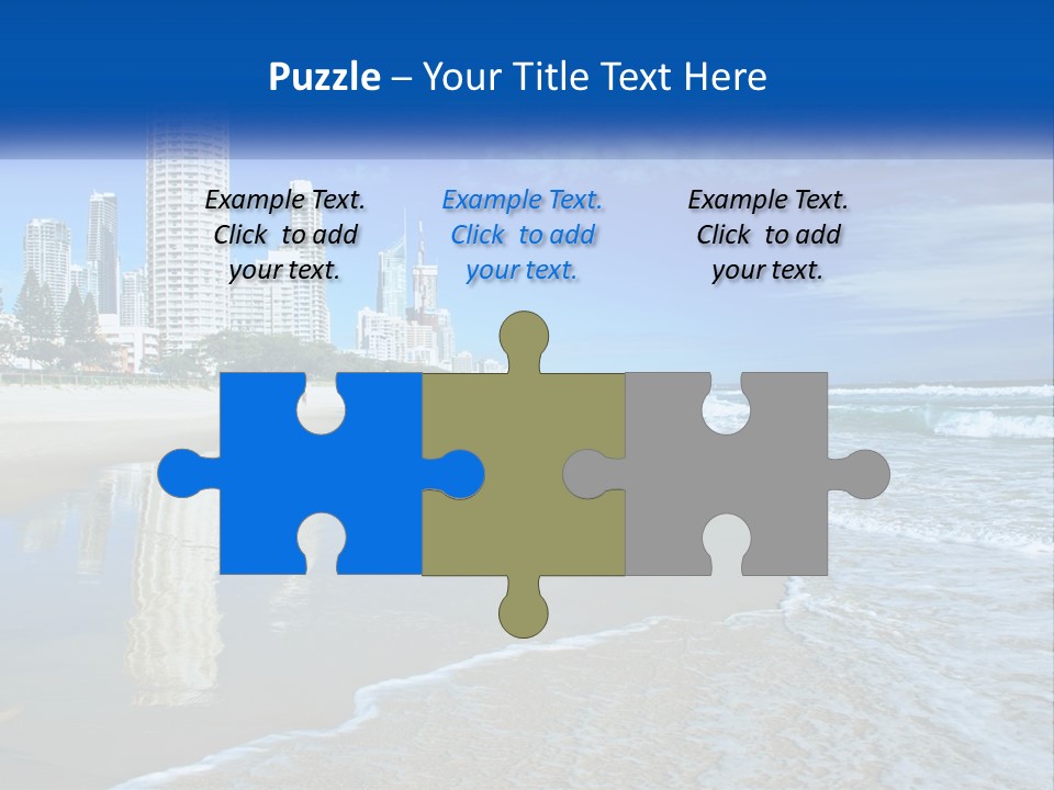 A Beach With A City In The Background PowerPoint Template