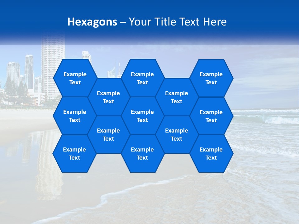 A Beach With A City In The Background PowerPoint Template