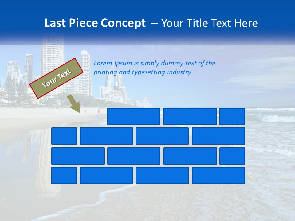 A Beach With A City In The Background PowerPoint Template