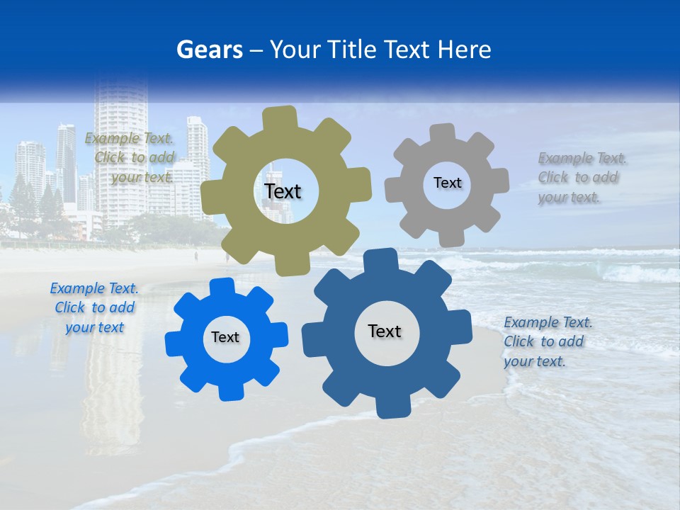 A Beach With A City In The Background PowerPoint Template