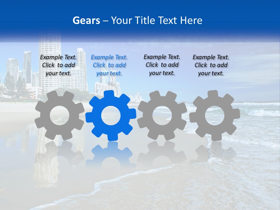 A Beach With A City In The Background PowerPoint Template