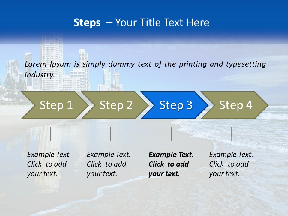A Beach With A City In The Background PowerPoint Template