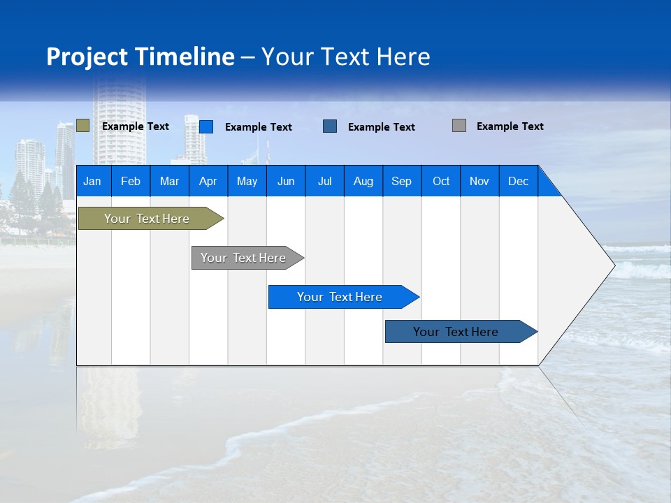 A Beach With A City In The Background PowerPoint Template