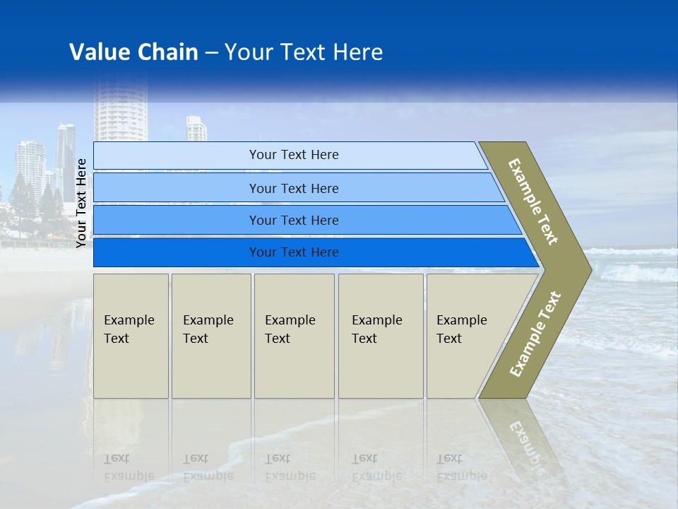 A Beach With A City In The Background PowerPoint Template
