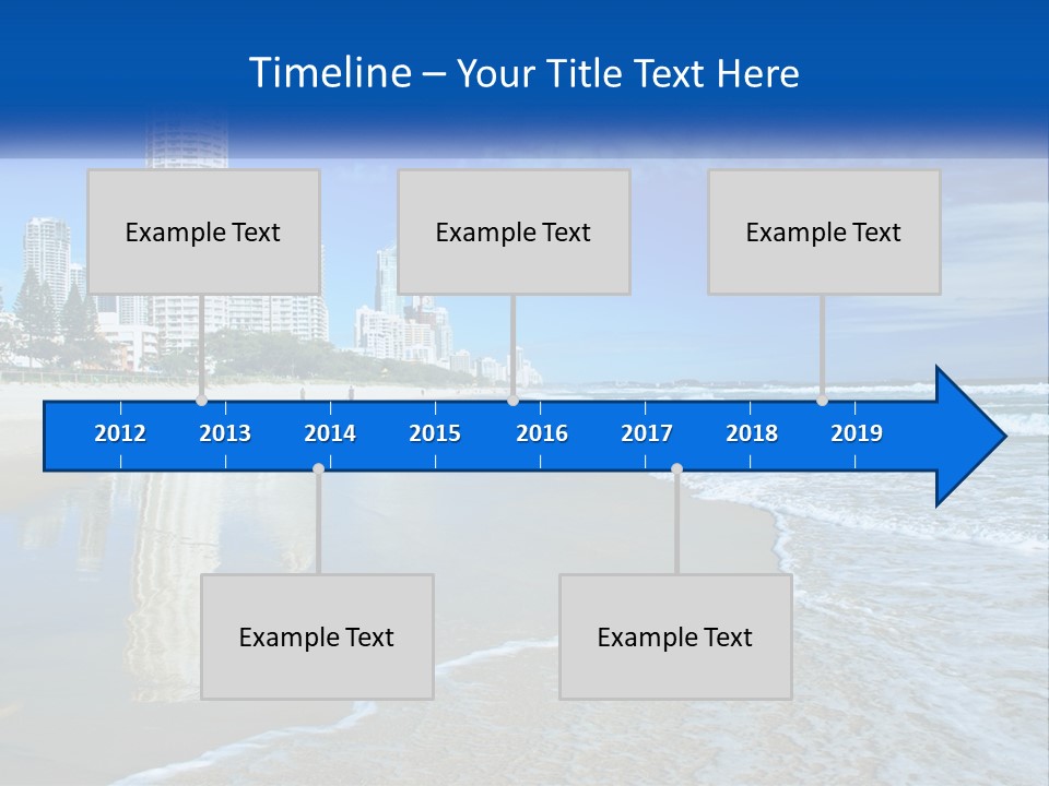 A Beach With A City In The Background PowerPoint Template