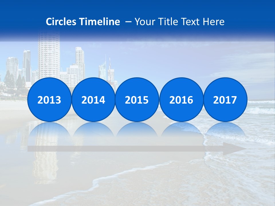 A Beach With A City In The Background PowerPoint Template