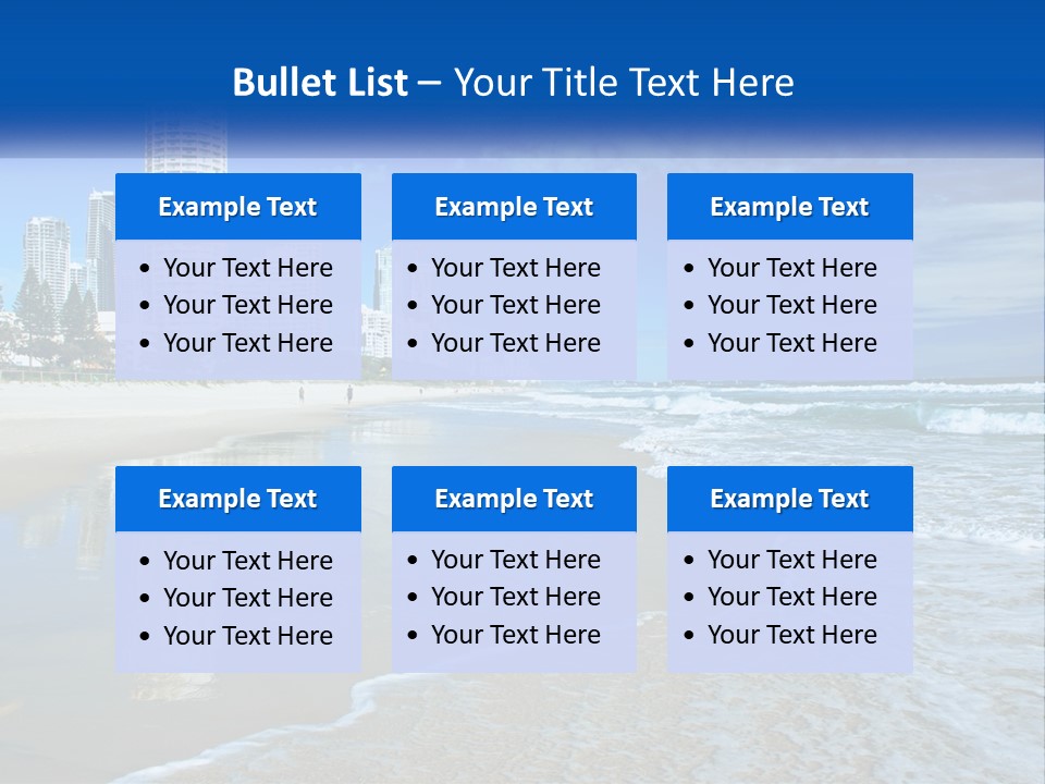 A Beach With A City In The Background PowerPoint Template