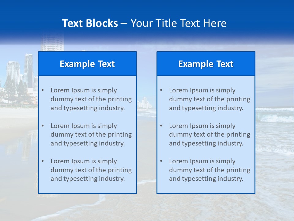 A Beach With A City In The Background PowerPoint Template