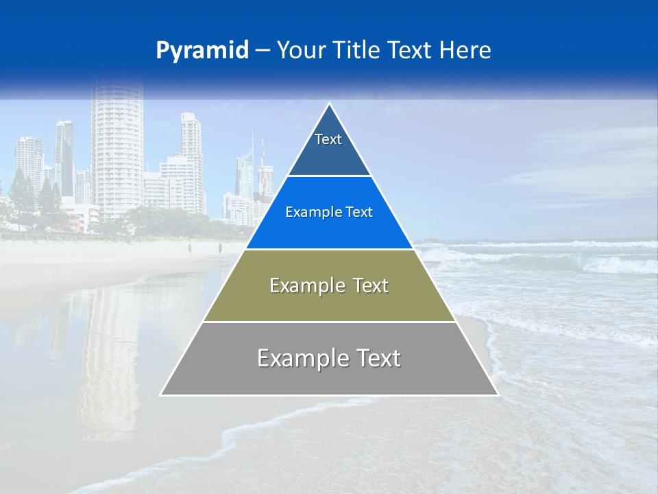 A Beach With A City In The Background PowerPoint Template