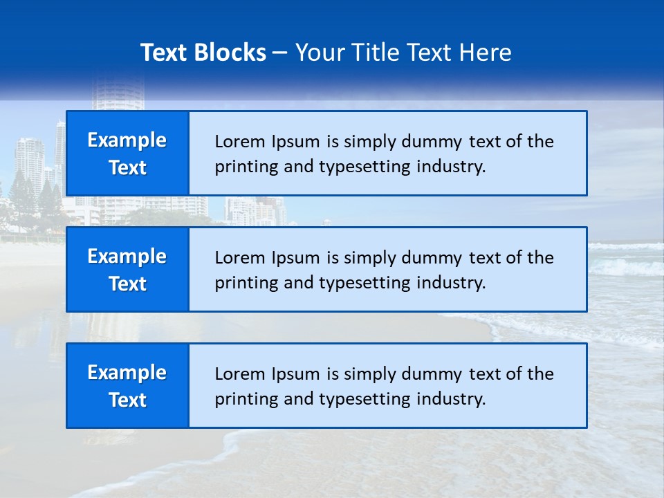 A Beach With A City In The Background PowerPoint Template