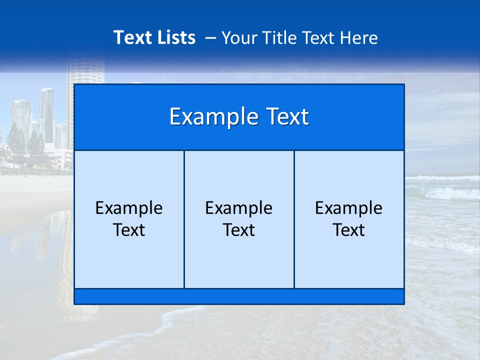 A Beach With A City In The Background PowerPoint Template