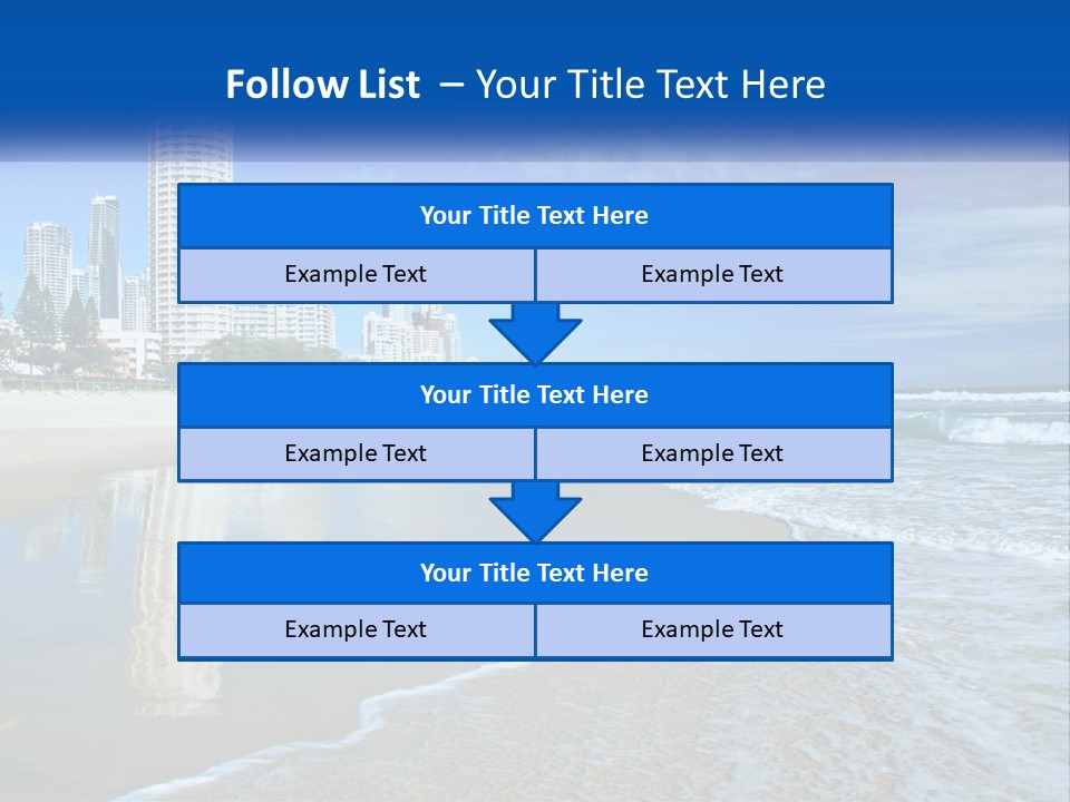 A Beach With A City In The Background PowerPoint Template