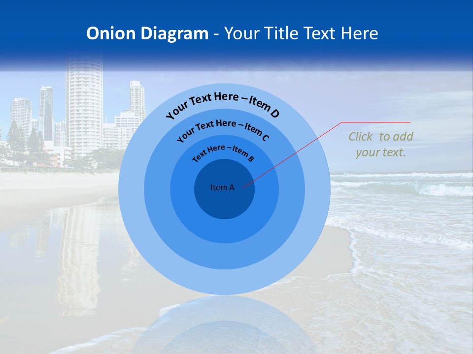 A Beach With A City In The Background PowerPoint Template