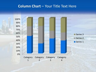 A Beach With A City In The Background PowerPoint Template