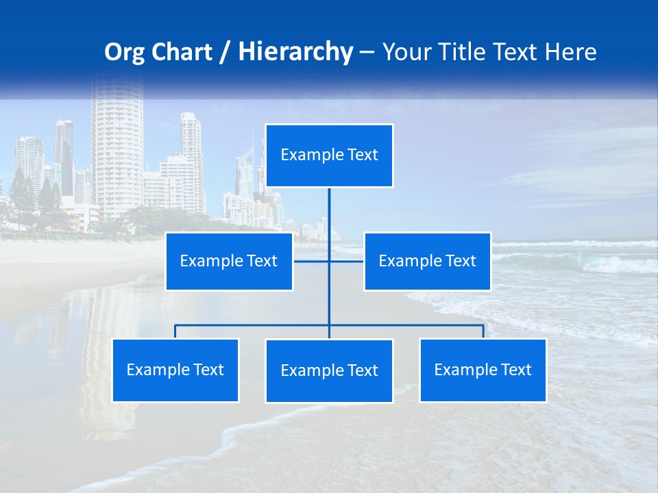 A Beach With A City In The Background PowerPoint Template