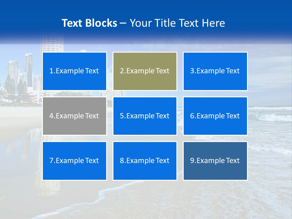 A Beach With A City In The Background PowerPoint Template