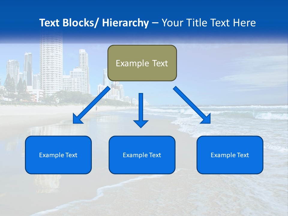 A Beach With A City In The Background PowerPoint Template