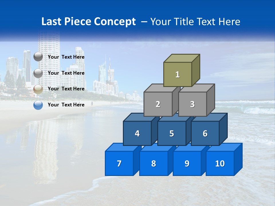 A Beach With A City In The Background PowerPoint Template