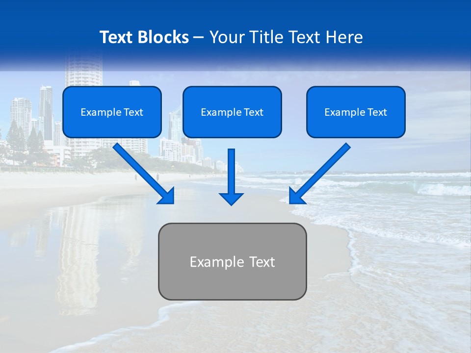 A Beach With A City In The Background PowerPoint Template