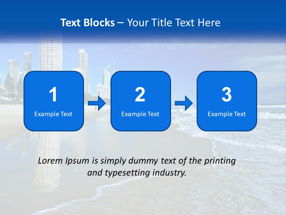 A Beach With A City In The Background PowerPoint Template