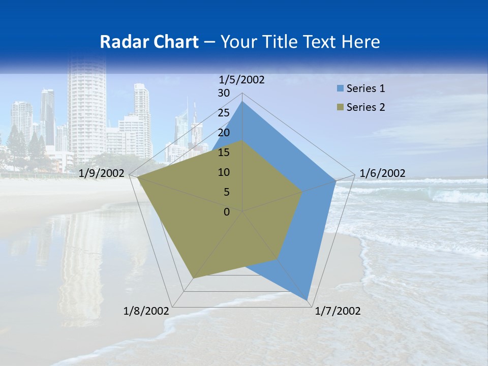 A Beach With A City In The Background PowerPoint Template