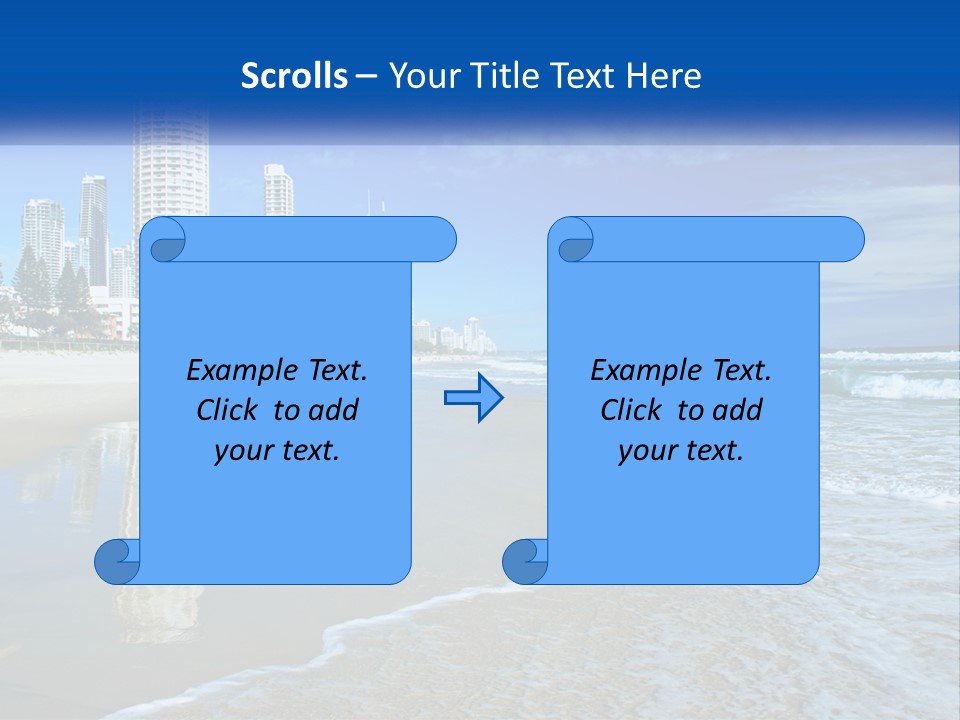 A Beach With A City In The Background PowerPoint Template