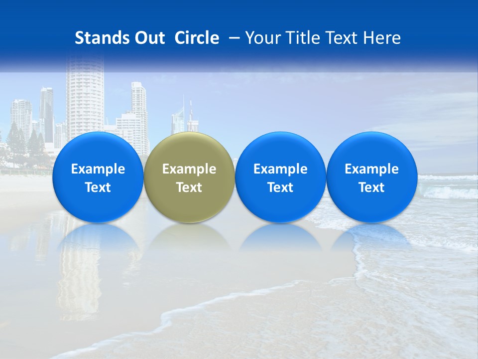 A Beach With A City In The Background PowerPoint Template