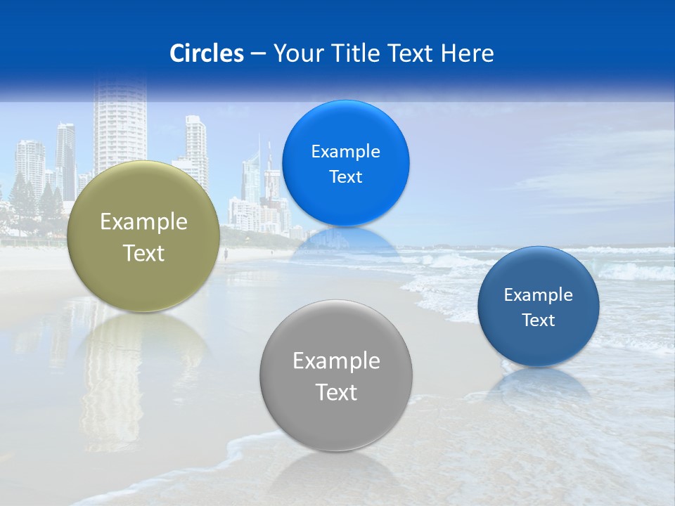 A Beach With A City In The Background PowerPoint Template