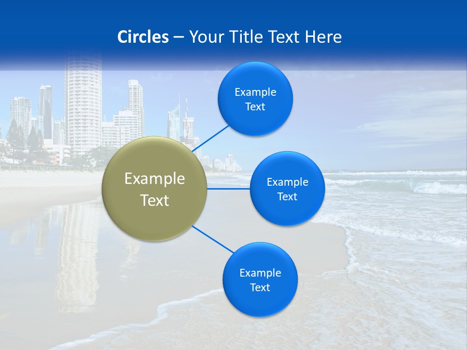 A Beach With A City In The Background PowerPoint Template