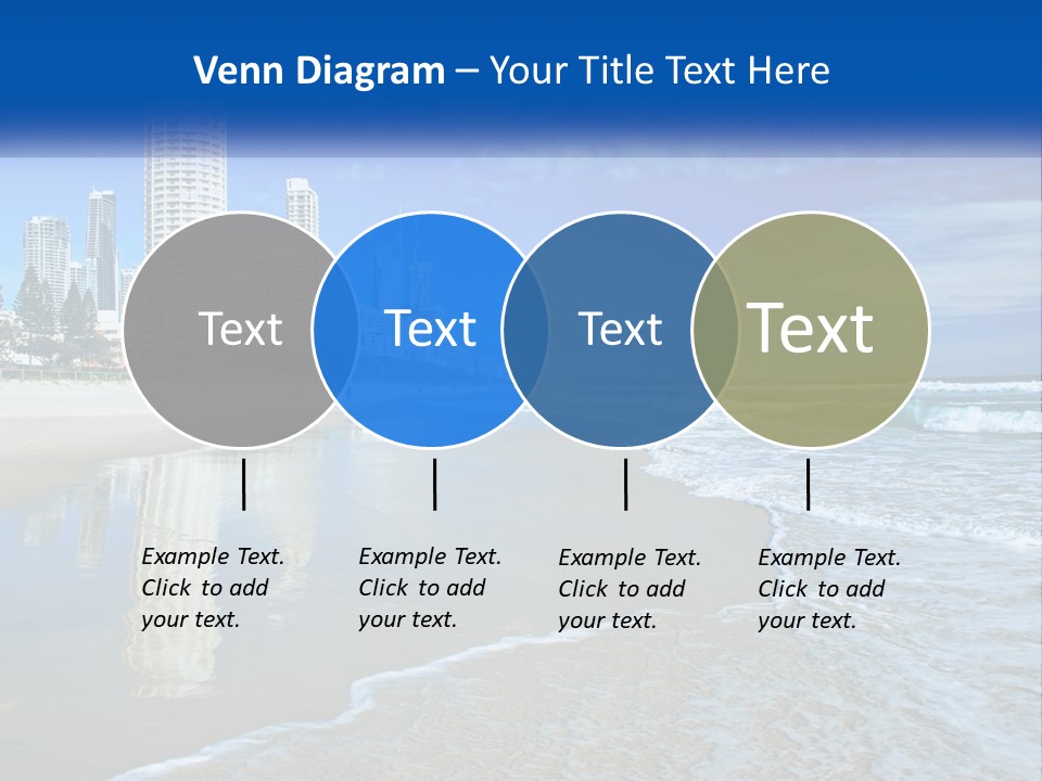 A Beach With A City In The Background PowerPoint Template