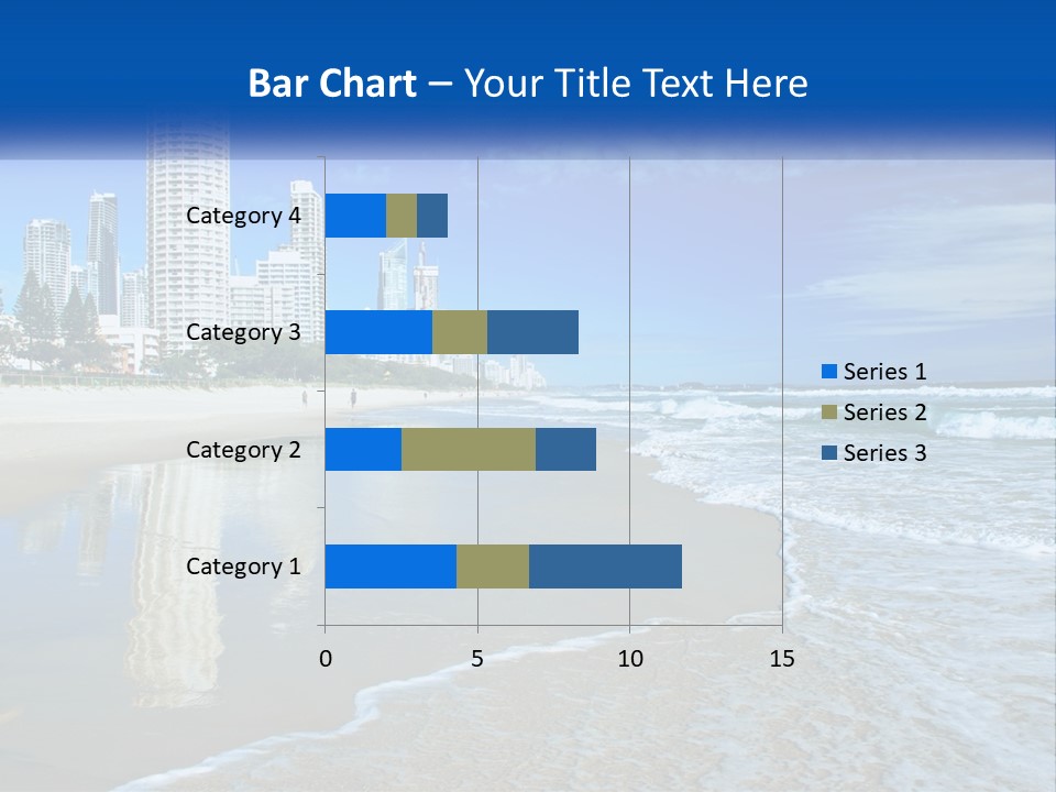 A Beach With A City In The Background PowerPoint Template