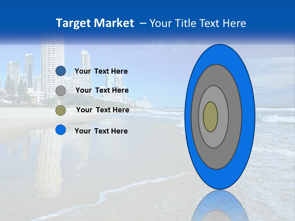 A Beach With A City In The Background PowerPoint Template