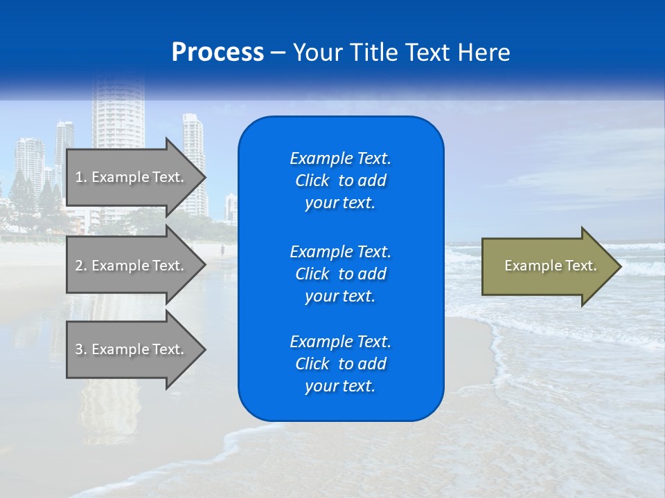 A Beach With A City In The Background PowerPoint Template