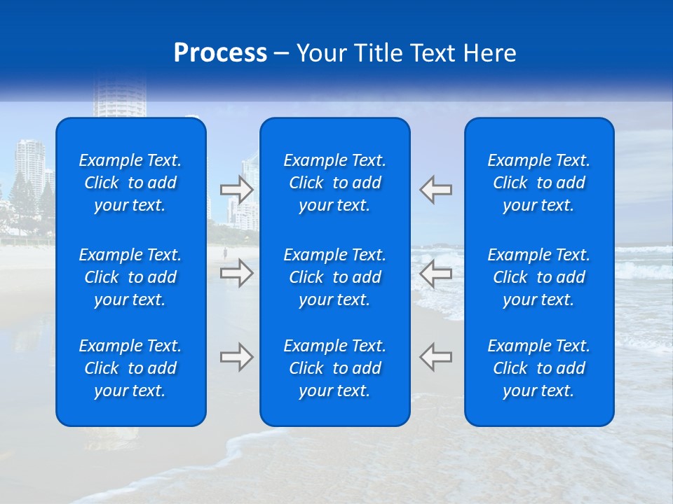 A Beach With A City In The Background PowerPoint Template