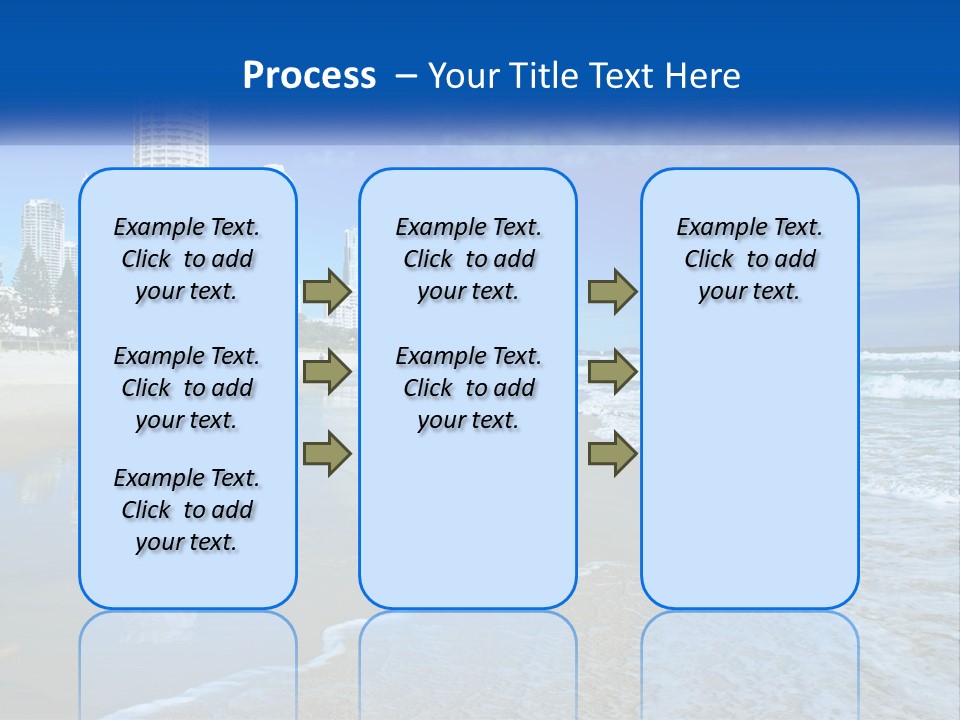A Beach With A City In The Background PowerPoint Template
