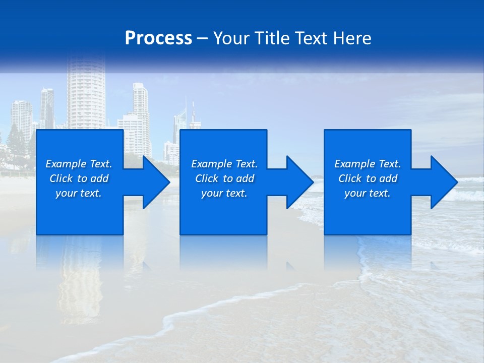 A Beach With A City In The Background PowerPoint Template