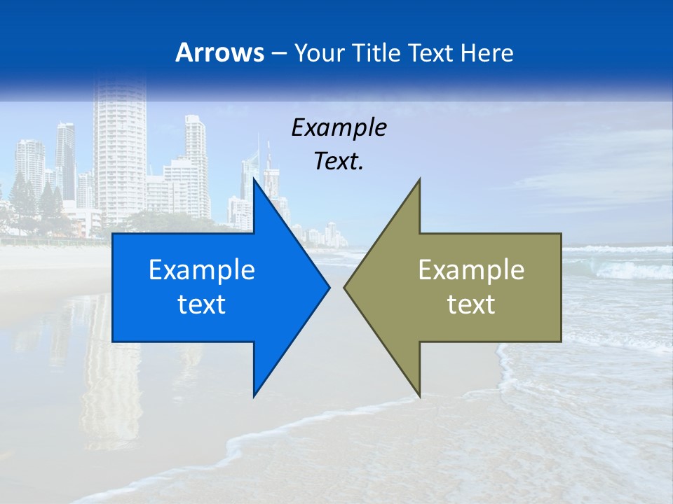 A Beach With A City In The Background PowerPoint Template