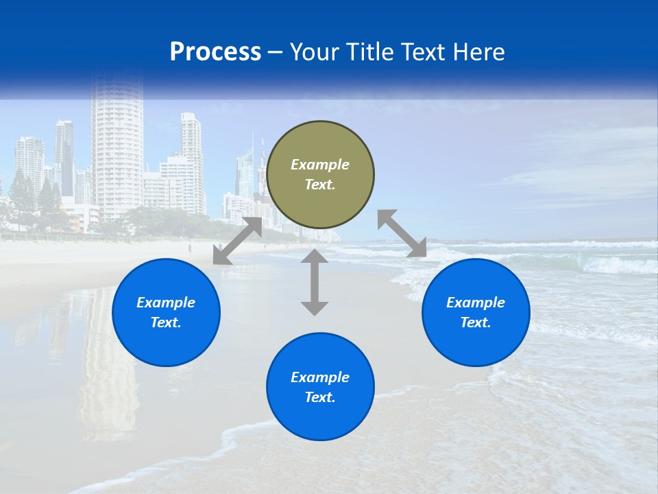 A Beach With A City In The Background PowerPoint Template