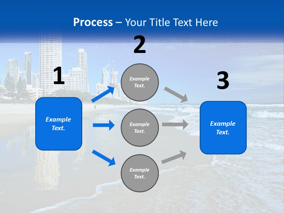 A Beach With A City In The Background PowerPoint Template