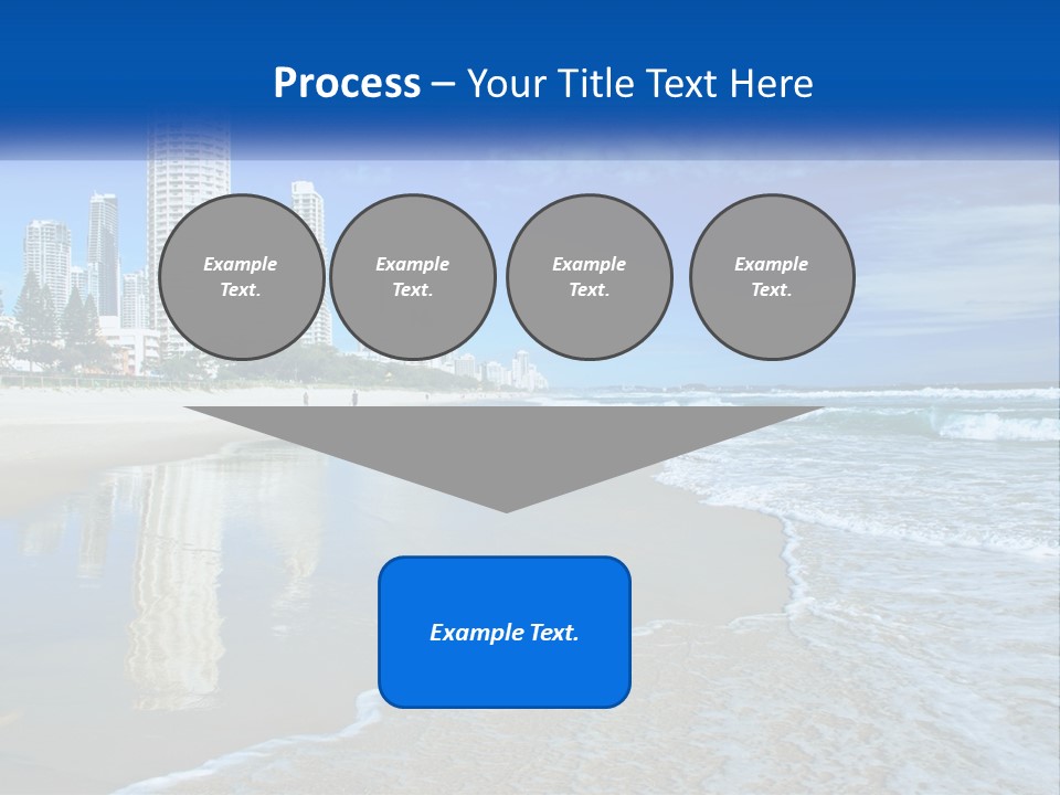 A Beach With A City In The Background PowerPoint Template