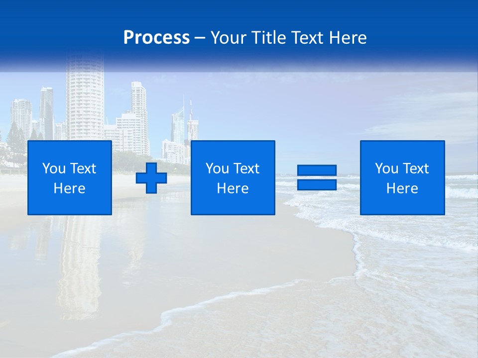 A Beach With A City In The Background PowerPoint Template