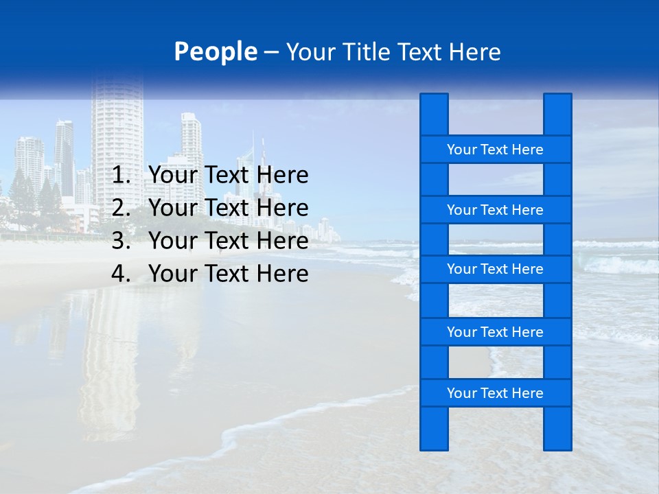 A Beach With A City In The Background PowerPoint Template