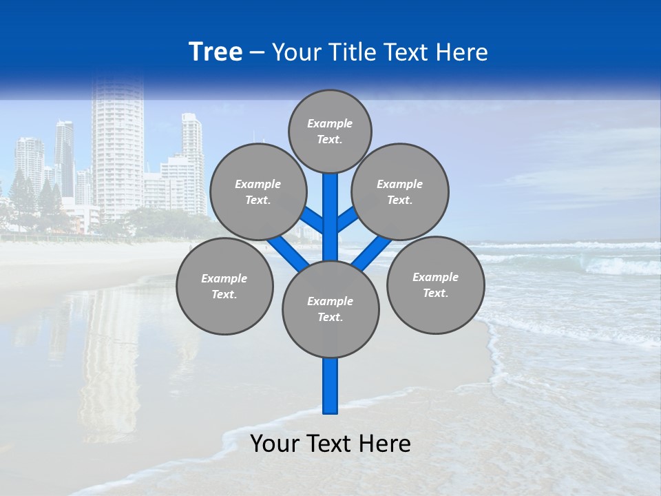 A Beach With A City In The Background PowerPoint Template